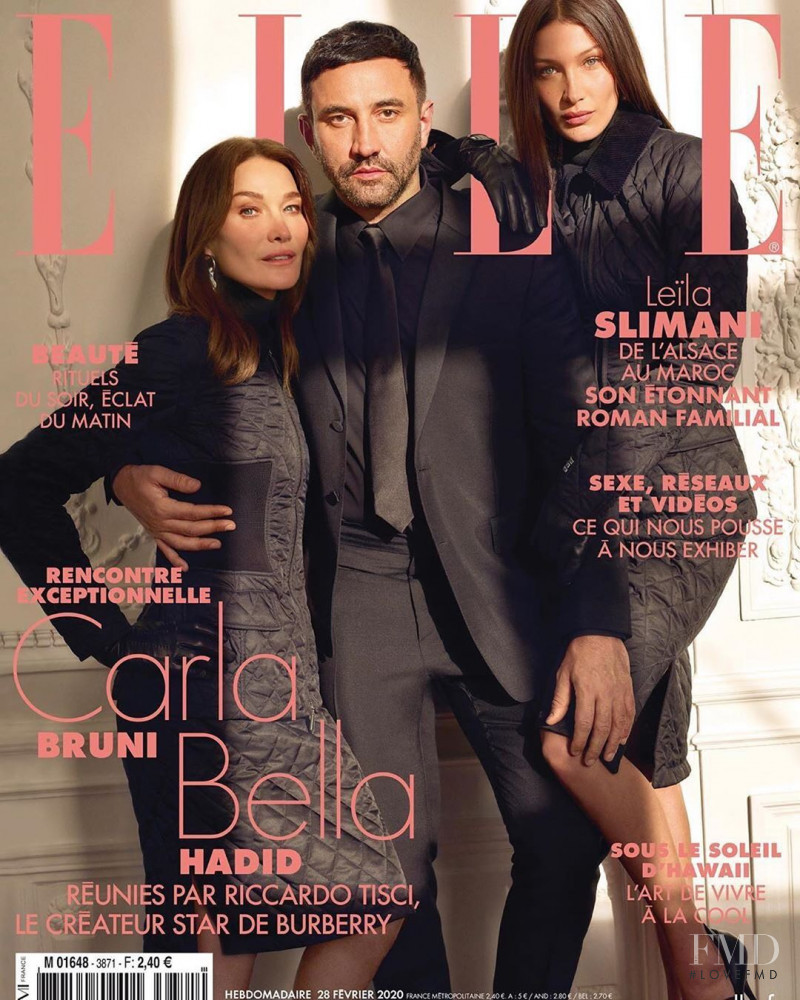 Carla Bruni, Bella Hadid featured on the Elle France cover from February 2020