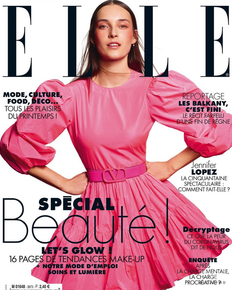 Julia Bergshoeff featured on the Elle France cover from March 2020