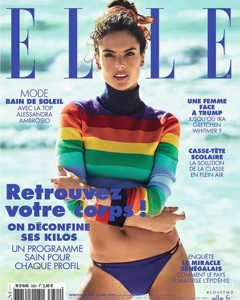 Alessandra Ambrosio featured on the Elle France cover from May 2020