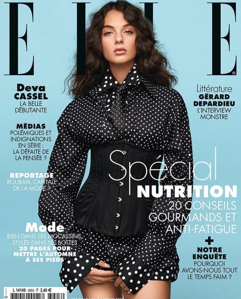 Deva Cassel featured on the Elle France cover from October 2020