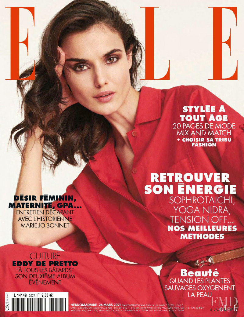 Blanca Padilla featured on the Elle France cover from March 2021