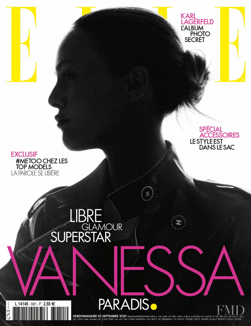 Vanessa Paradis featured on the Elle France cover from October 2021