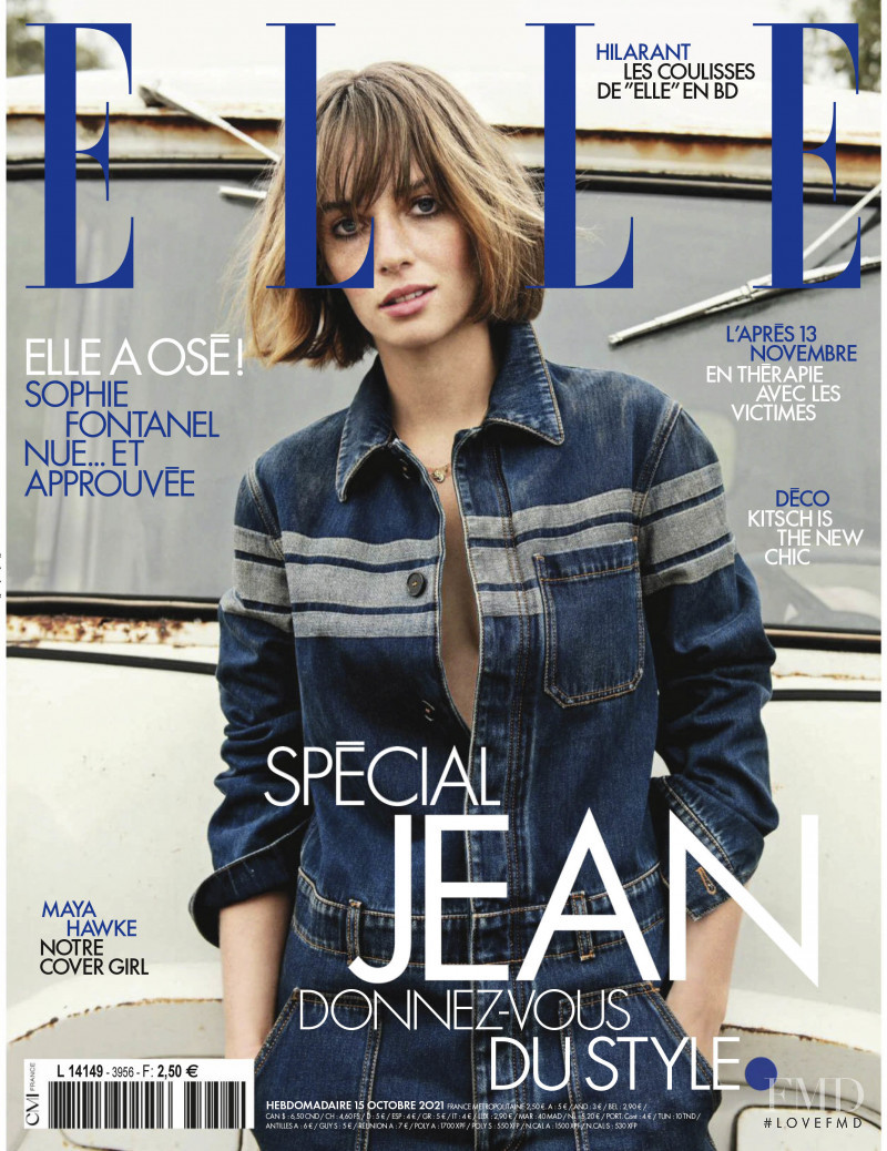 Maya Hawke featured on the Elle France cover from October 2021