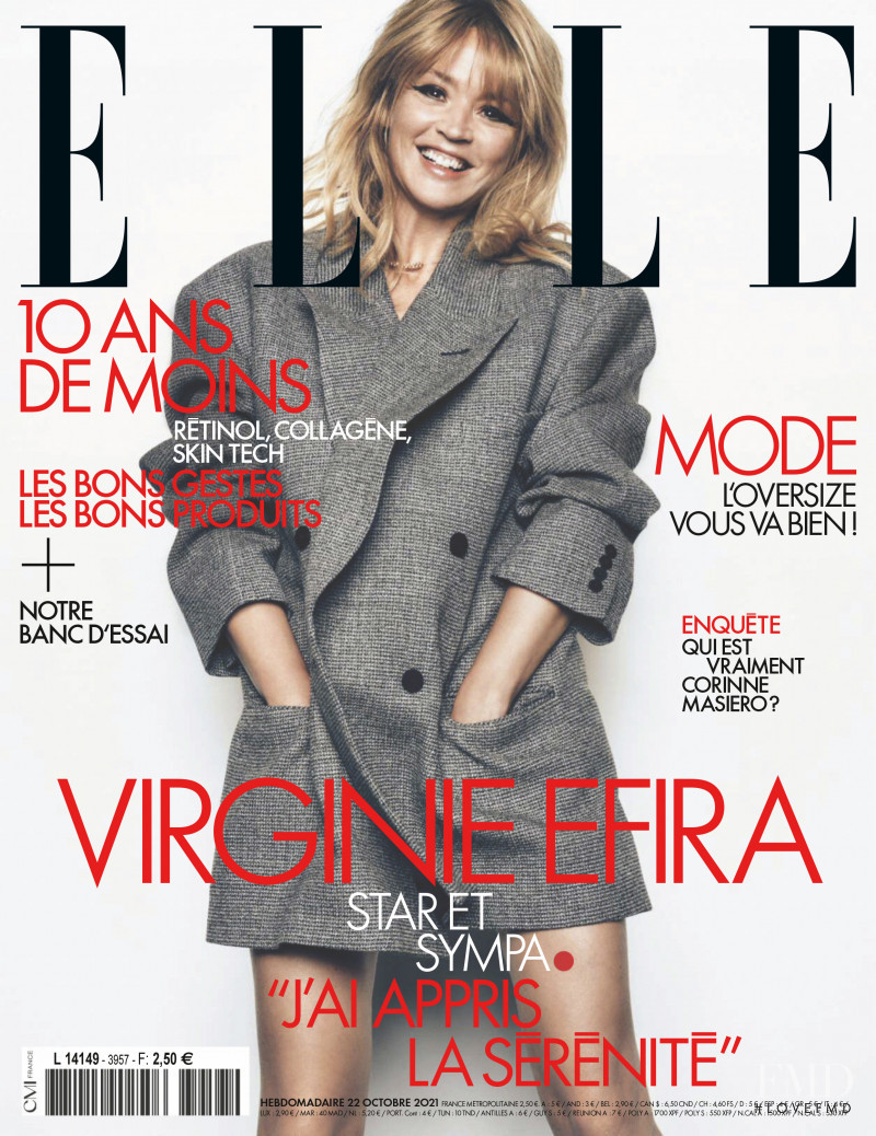 Virginie Efira featured on the Elle France cover from October 2021