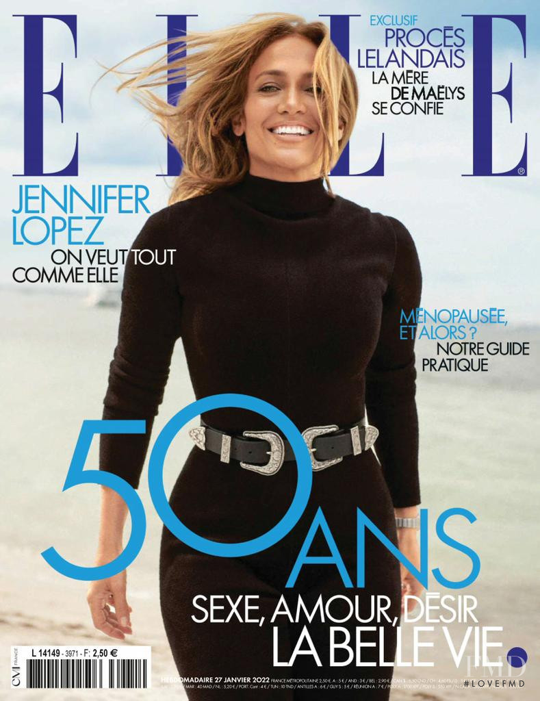 Jennifer Lopez featured on the Elle France cover from January 2022