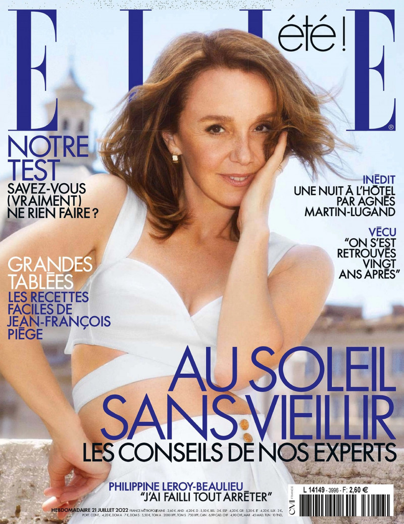 Philippine Leroy-Beaulieu featured on the Elle France cover from July 2022