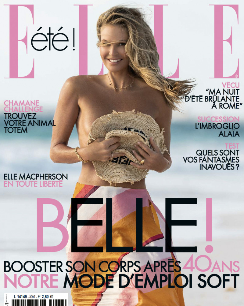 Elle Macpherson featured on the Elle France cover from July 2022