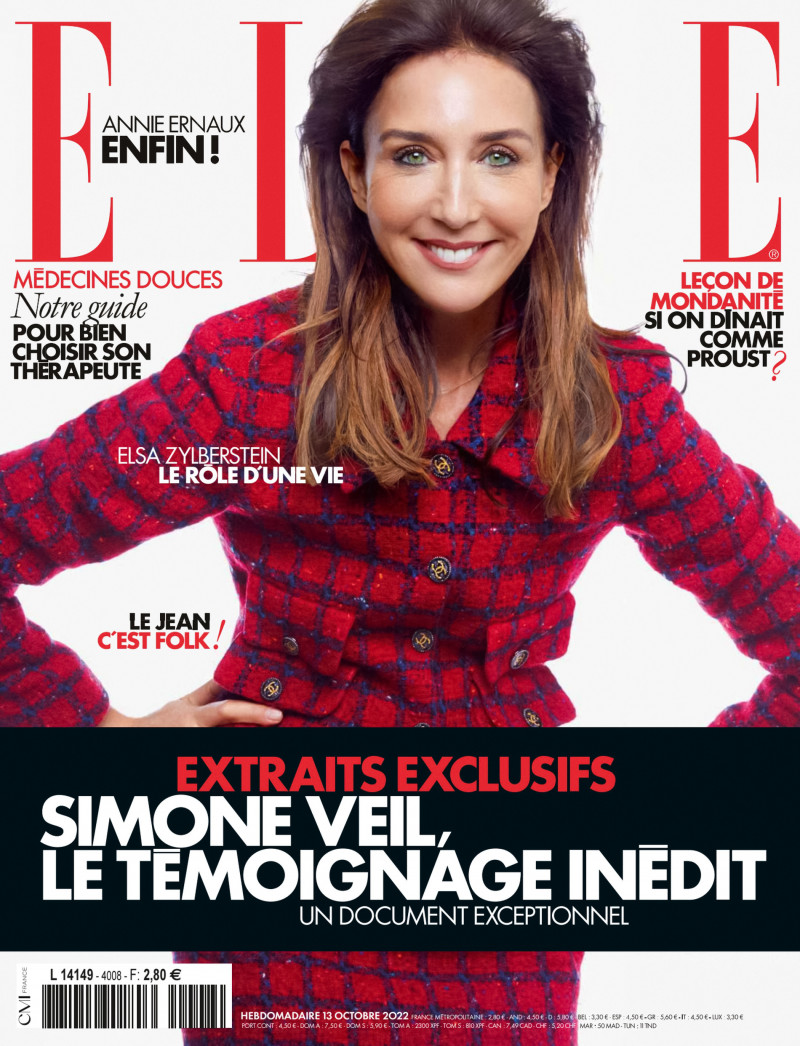 Elsa Zylberstein featured on the Elle France cover from October 2022