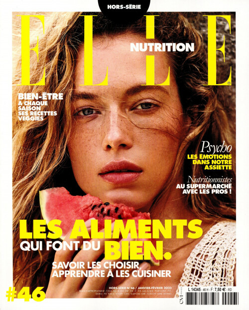 Hannah Ferguson featured on the Elle France cover from January 2023