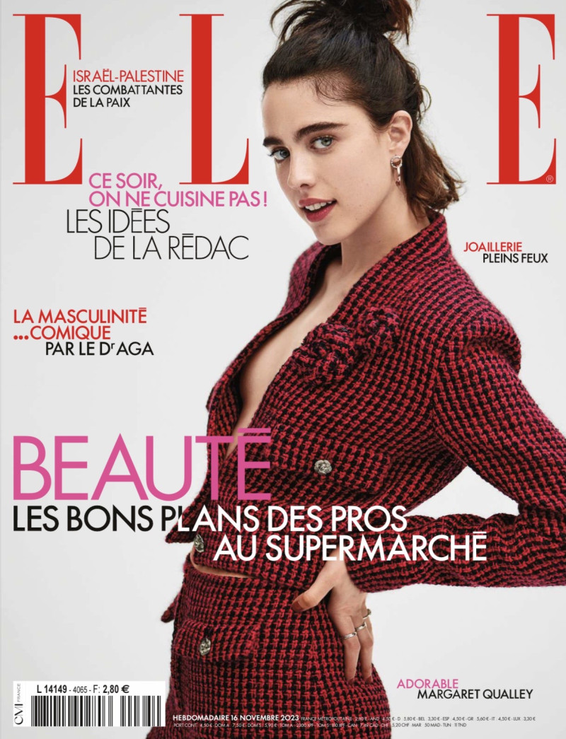 Margaret Qualley featured on the Elle France cover from November 2023