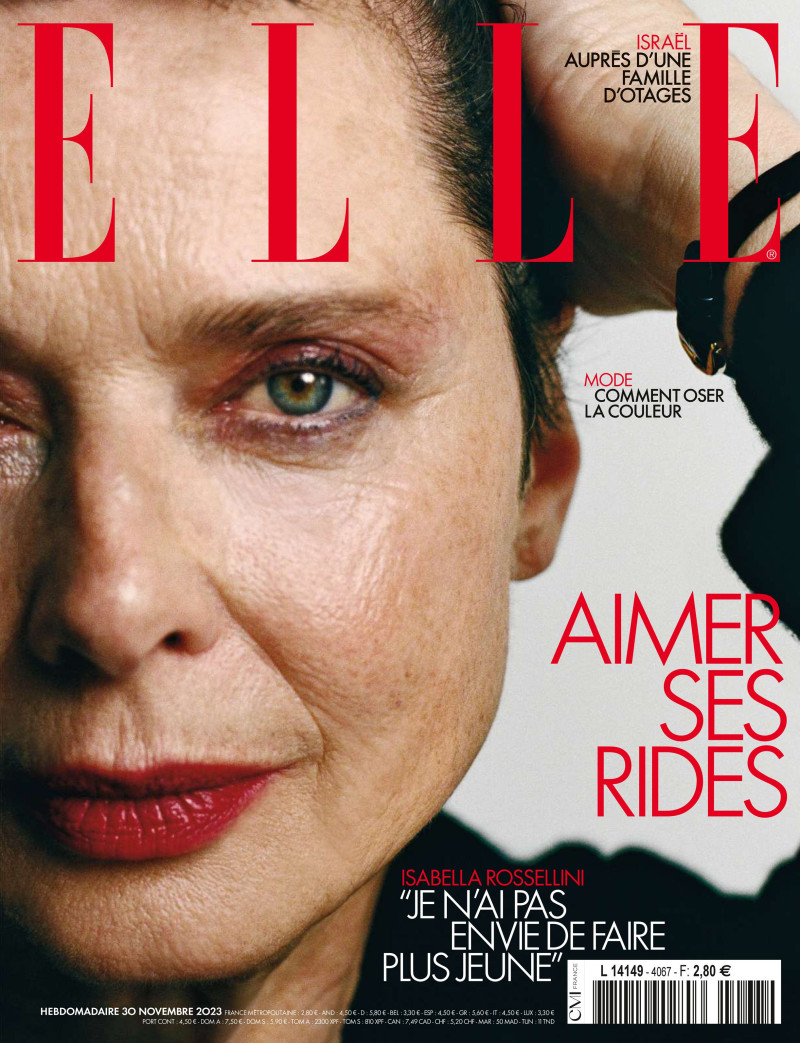 Isabella Rossellini featured on the Elle France cover from November 2023