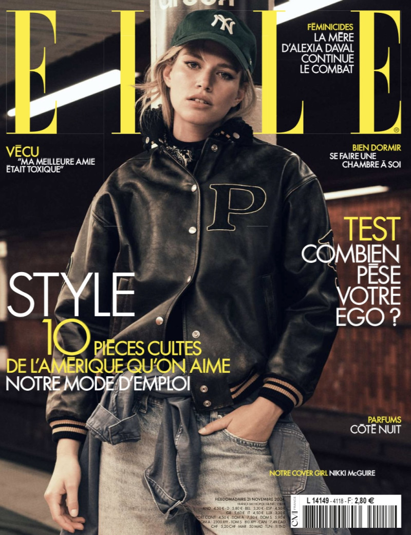 Nikki McGuire featured on the Elle France cover from November 2024