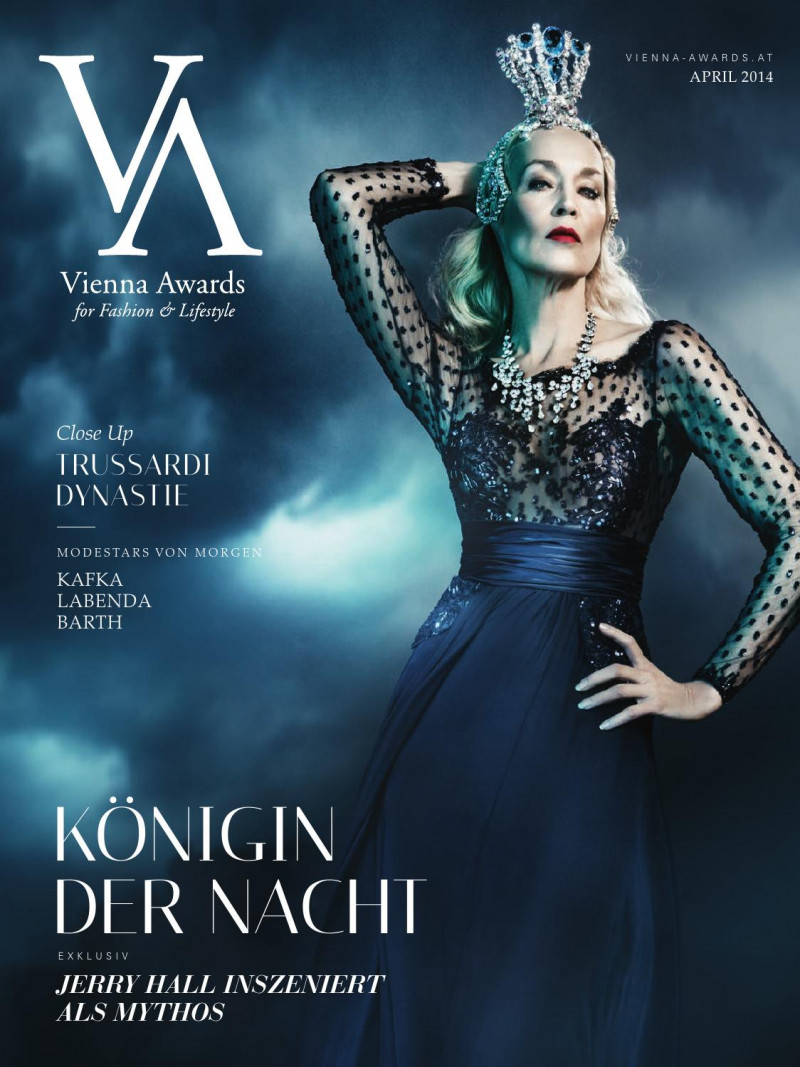 Jerry Hall featured on the Vienna Awards for Fashion & Lifestyle cover from April 2014