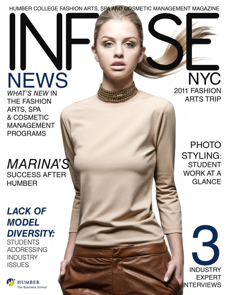 Marina Laswick featured on the Infuse cover from April 2012