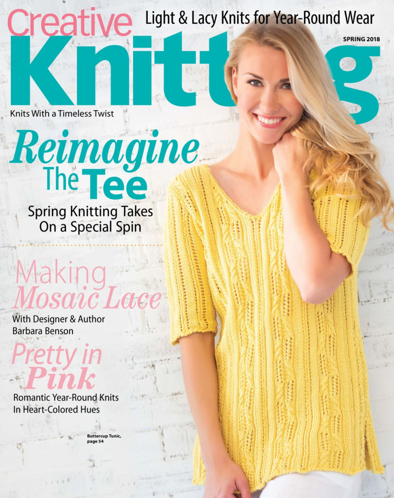  featured on the Creative Knitting cover from March 2018