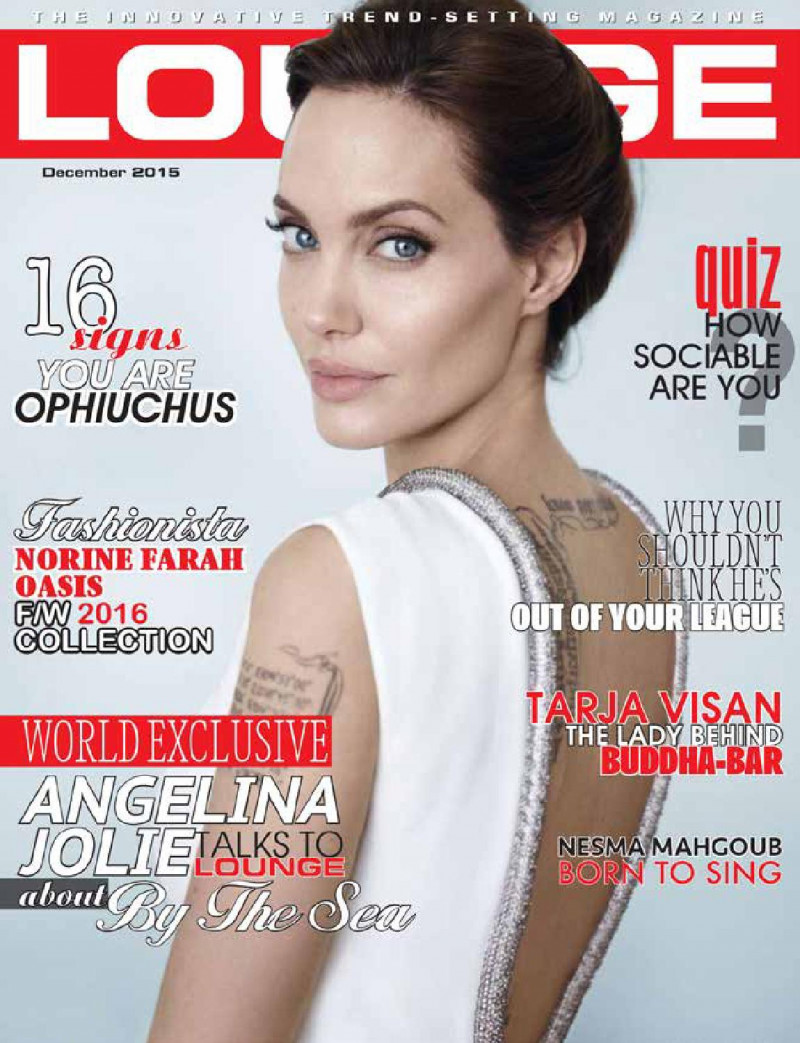 Angelina Jolie featured on the Lounge cover from December 2015