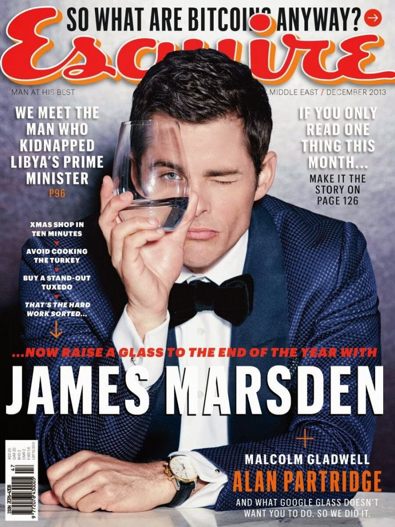 James Marsden featured on the Esquire Middle East cover from December 2013