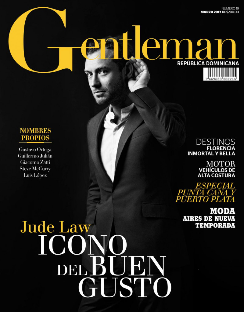 Jude Law featured on the Gentleman Dominican Republic cover from March 2017