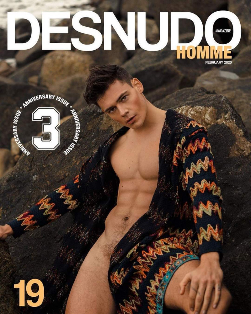 Mario Adrion featured on the Desnudo Magazine Homme cover from February 2020