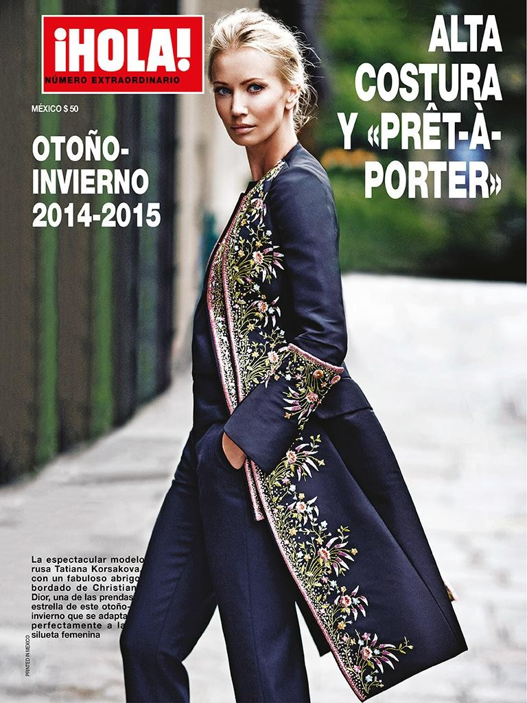 Tatiana Korsakova featured on the Hola! Alta Costura Mexico cover from September 2014