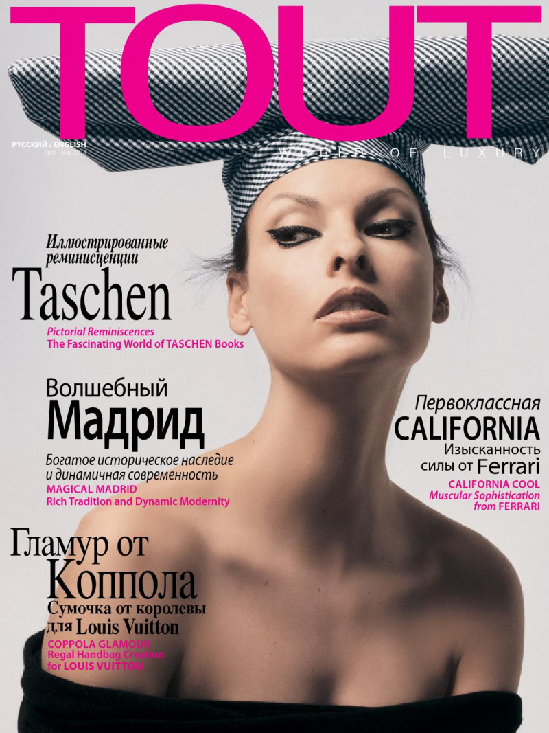 Linda Evangelista featured on the Tout cover from April 2014