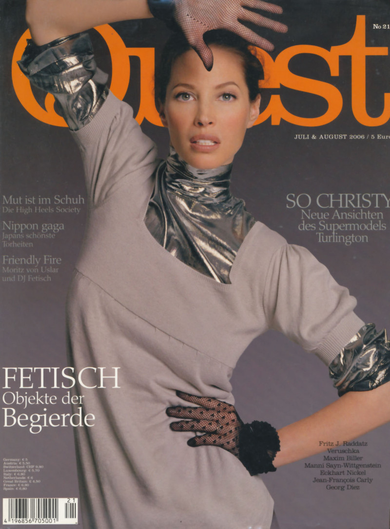 Christy Turlington featured on the Quest cover from July 2006