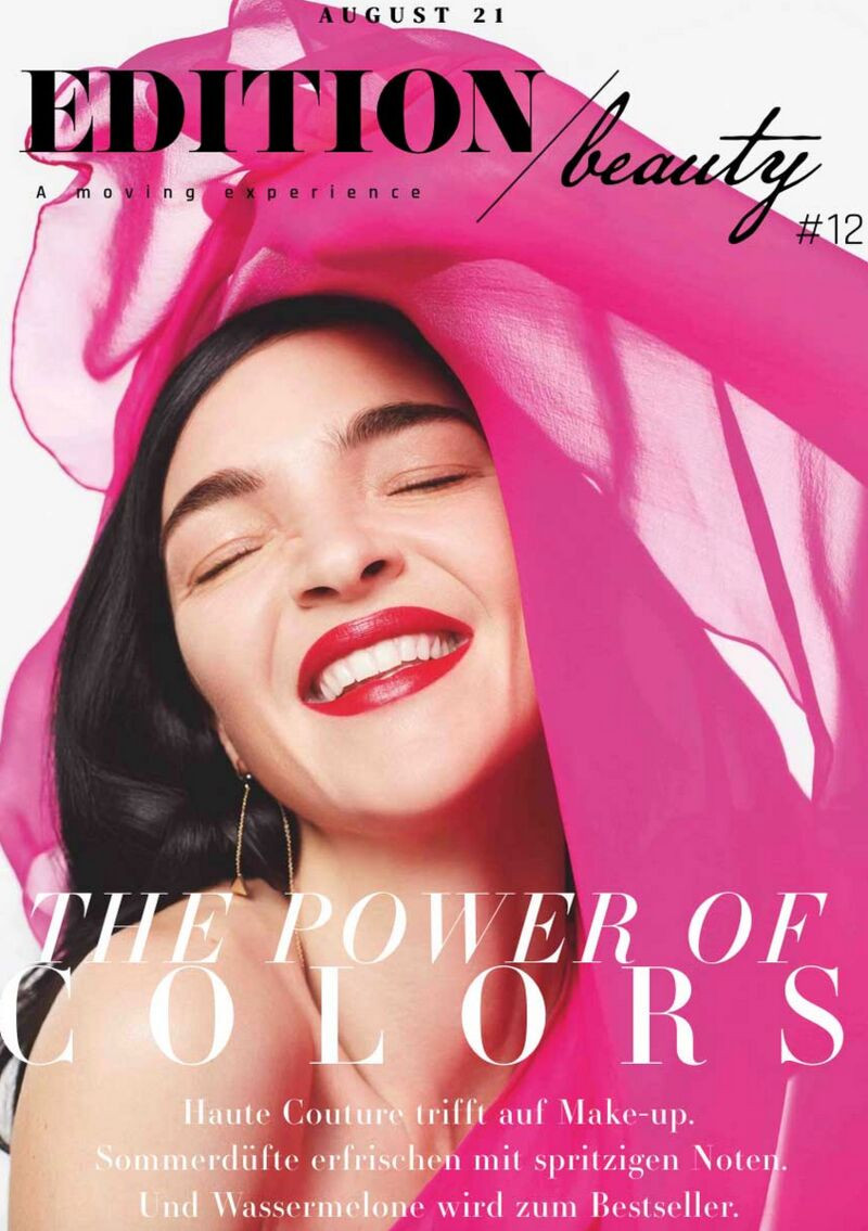 Mariacarla Boscono featured on the Edition Beauty cover from August 2021