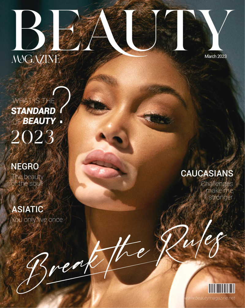 Winnie Chantelle Harlow featured on the Beauty Magazine cover from March 2023