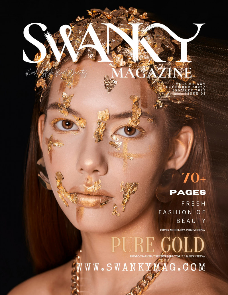 Eva Polovodova featured on the Swanky Magazine cover from December 2022