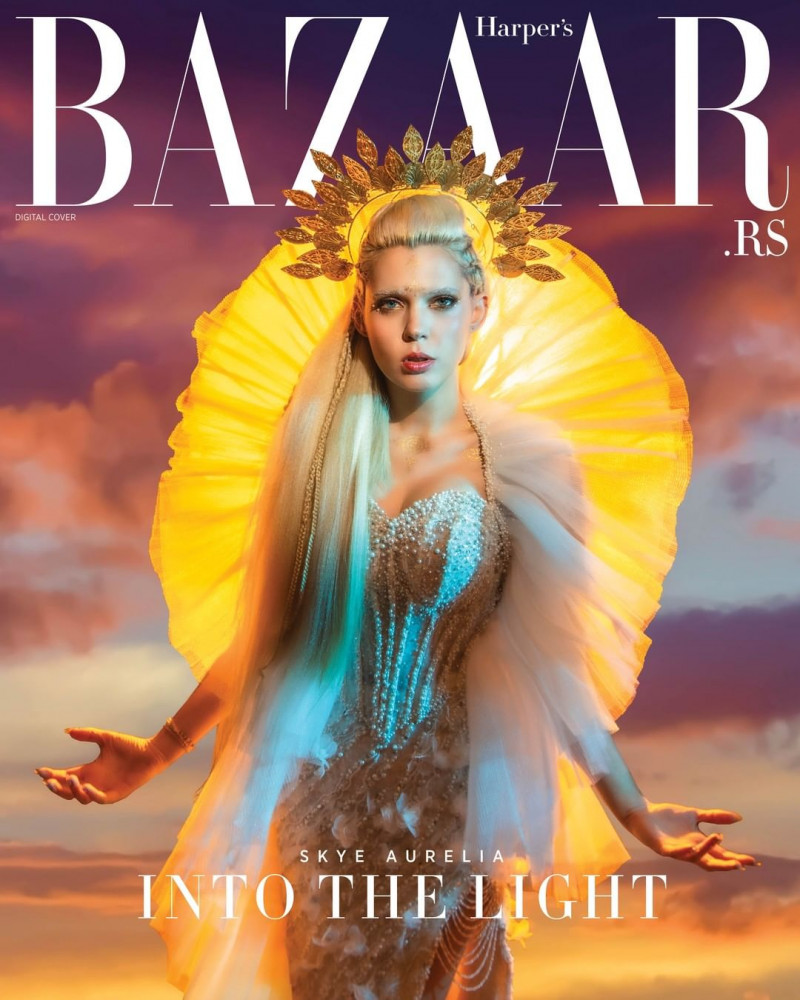 Skye Aurelia featured on the HarpersBazaar.rs cover from March 2023