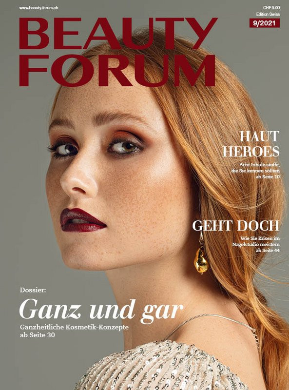  featured on the Beauty Forum Switzerland cover from September 2021