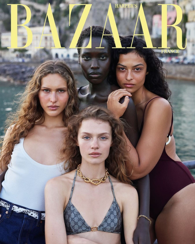 Awar Odhiang, Devyn Garcia, Ella McCutcheon, Angelina Kendall featured on the Harper\'s Bazaar France cover from June 2024