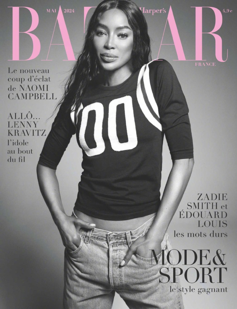Naomi Campbell featured on the Harper\'s Bazaar France cover from May 2024