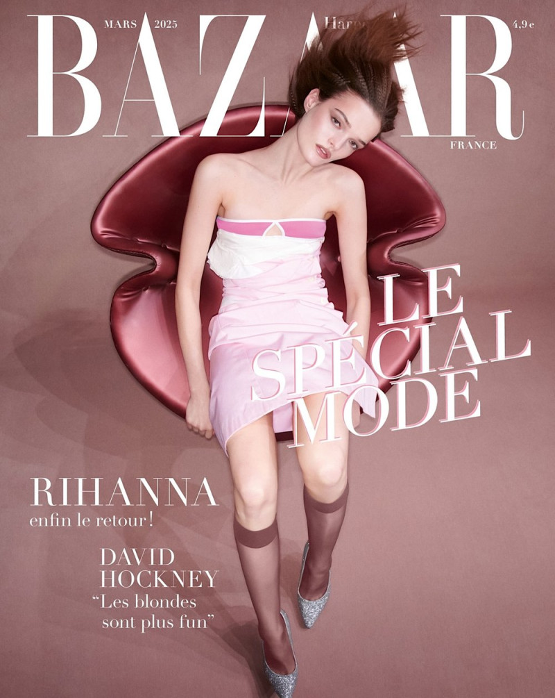 Lulu Tenney featured on the Harper\'s Bazaar France cover from March 2025