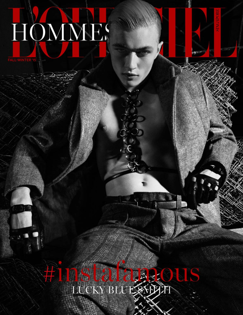 Lucky Blue Smith featured on the L\'Officiel Hommes Singapore cover from September 2015
