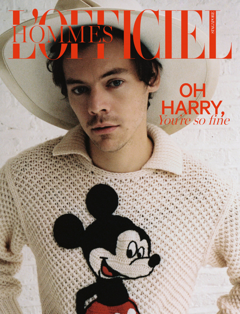 Harry Styles featured on the L\'Officiel Hommes Singapore cover from December 2019