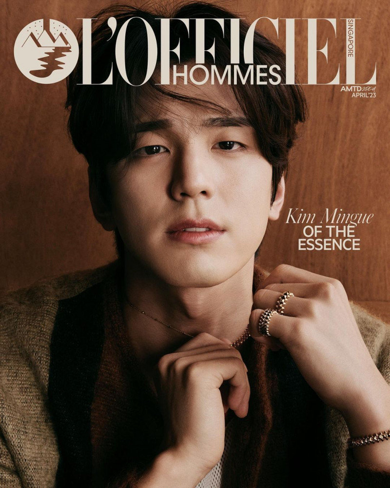Kim Mingue featured on the L\'Officiel Hommes Singapore cover from April 2023
