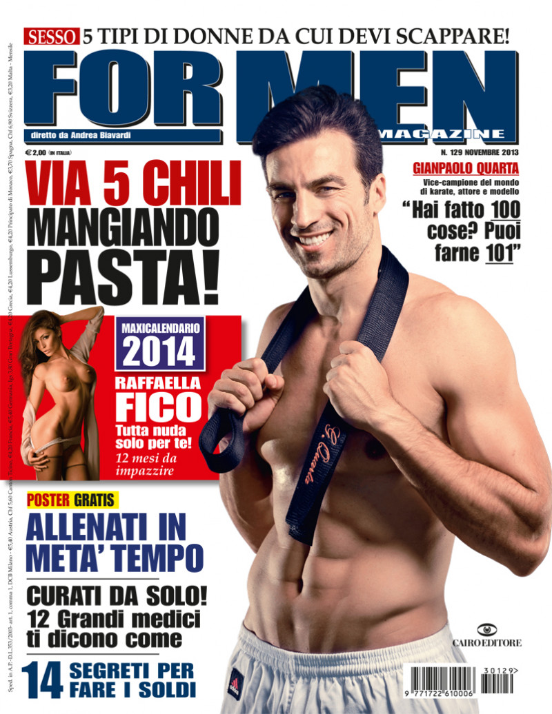 Gianpaolo Quarta featured on the For Men Magazine cover from November 2013