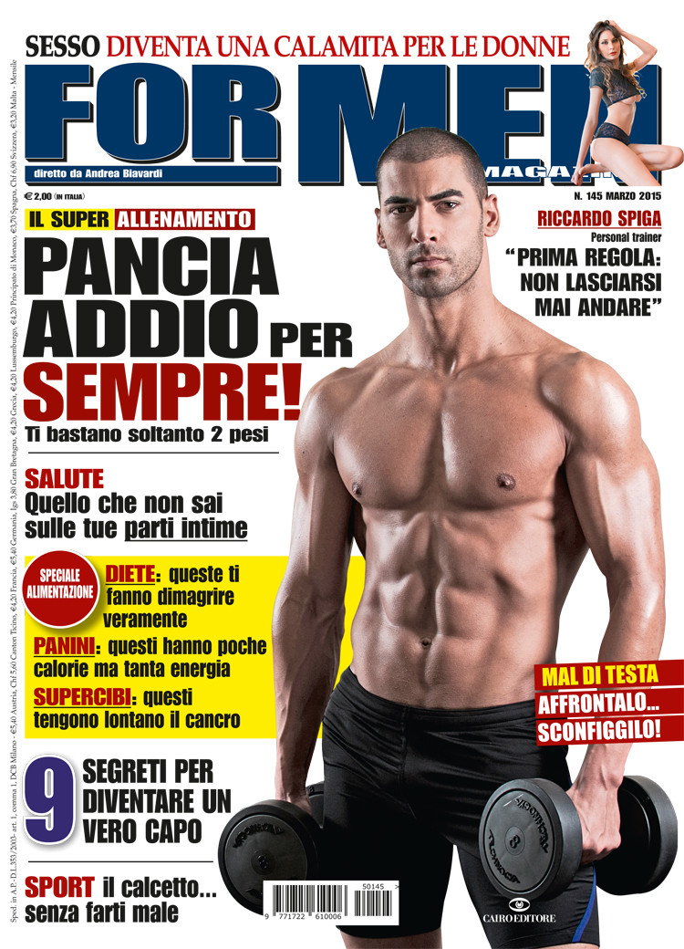 Riccardo Spiga featured on the For Men Magazine cover from March 2015