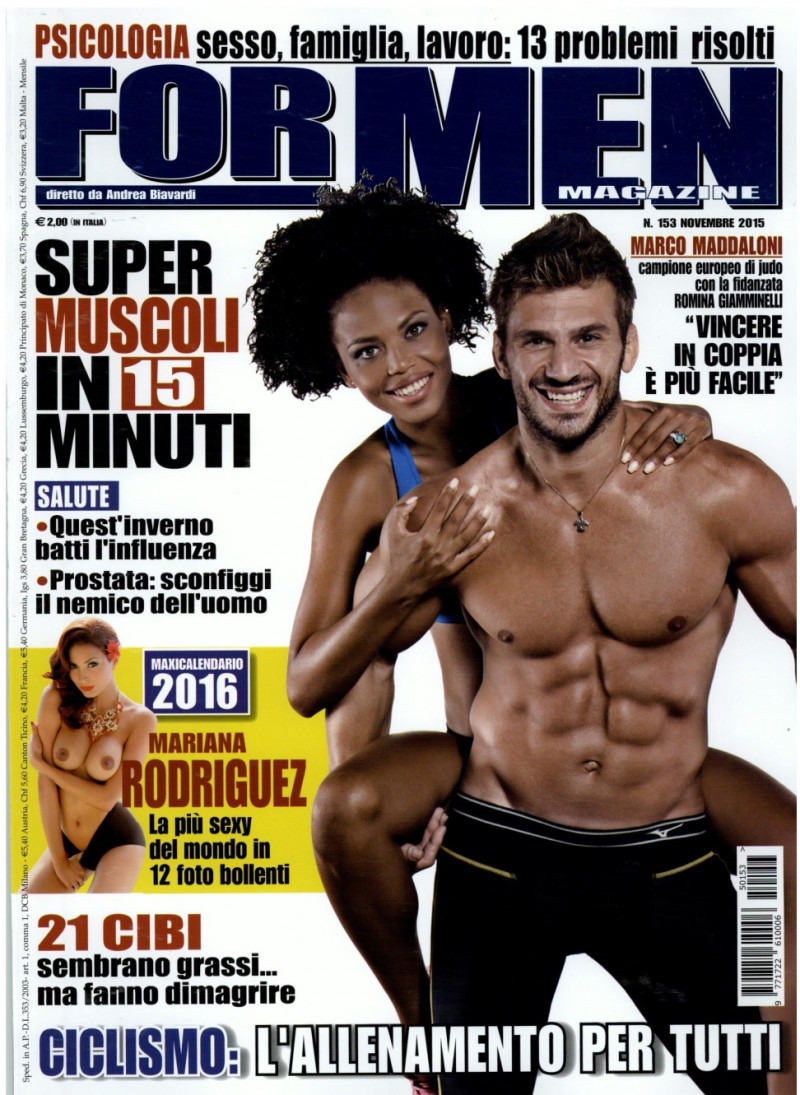 Marco Maddaloni, Romina Giamminelli featured on the For Men Magazine cover from November 2015