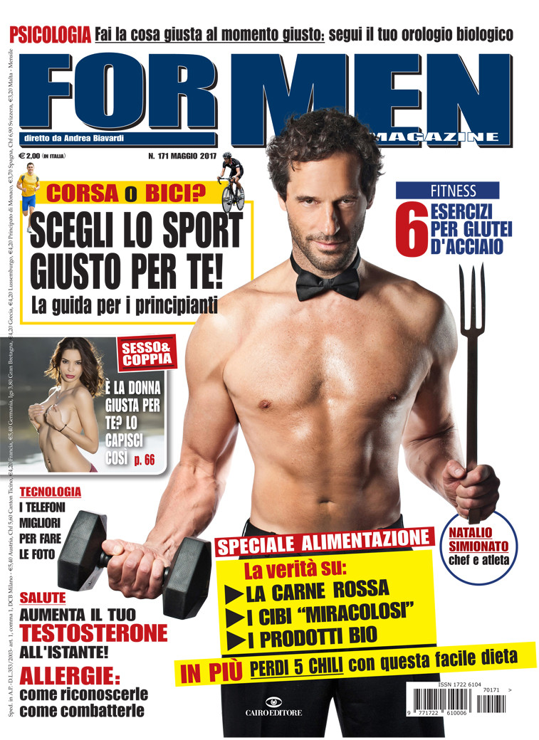 Natalio Simionato featured on the For Men Magazine cover from May 2017