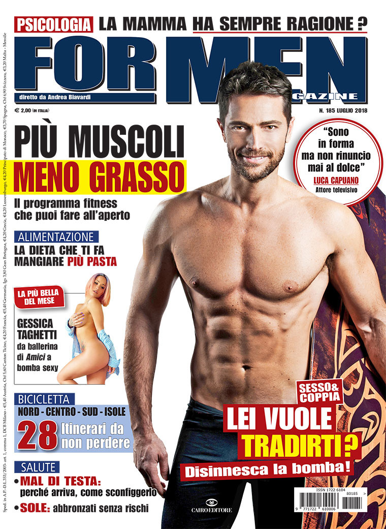 Luca Capuano featured on the For Men Magazine cover from July 2018