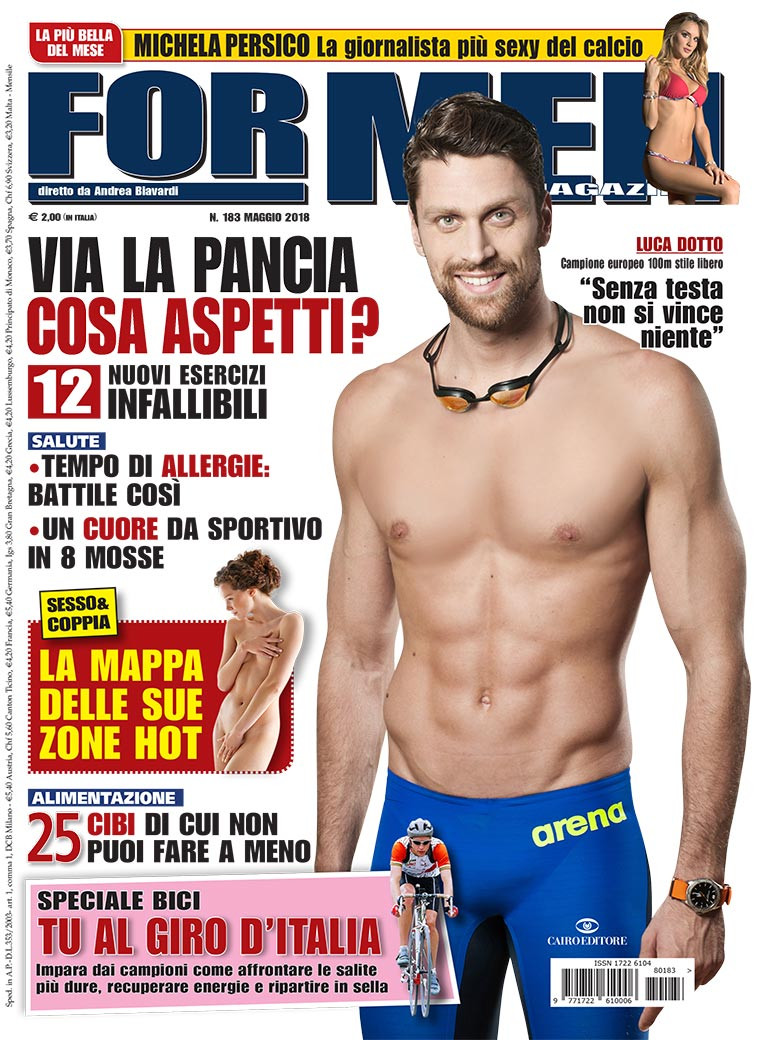 Luca Dotto featured on the For Men Magazine cover from May 2018