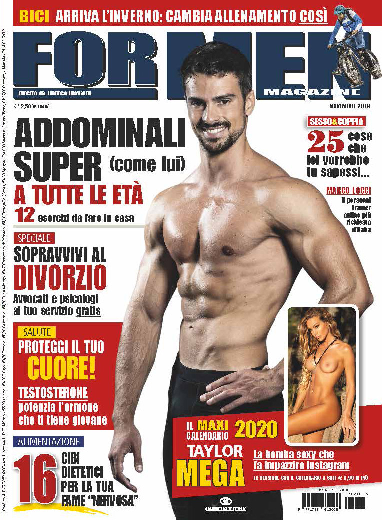 Marco Locci featured on the For Men Magazine cover from November 2019