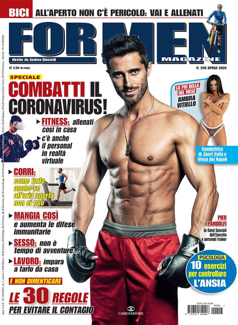 Pier Pandolfi featured on the For Men Magazine cover from April 2020