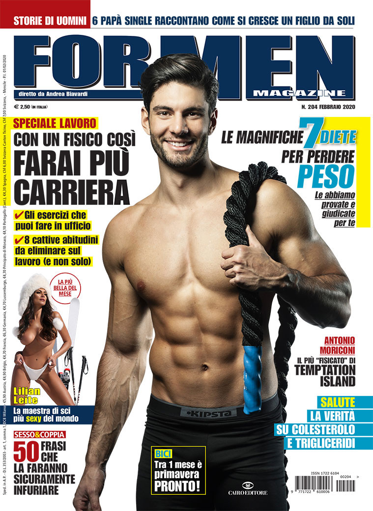 Antonio Moriconi featured on the For Men Magazine cover from February 2020