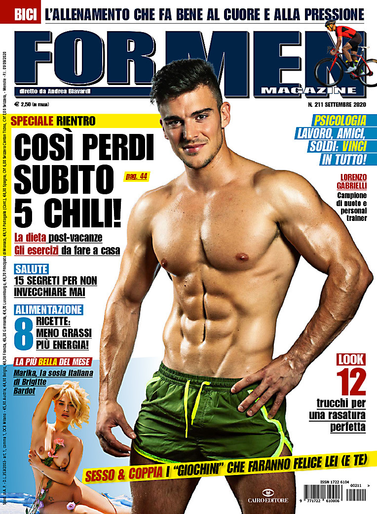 Lorenzo Gabrielli featured on the For Men Magazine cover from September 2020