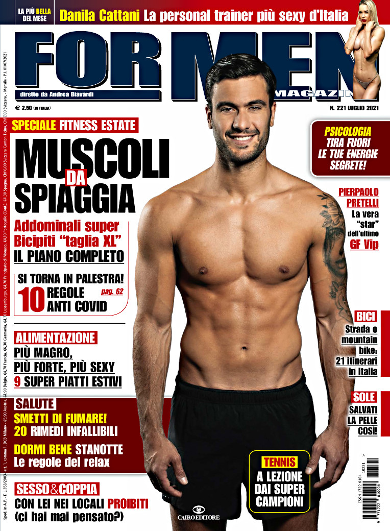 Pierpaolo Pretelli featured on the For Men Magazine cover from July 2021