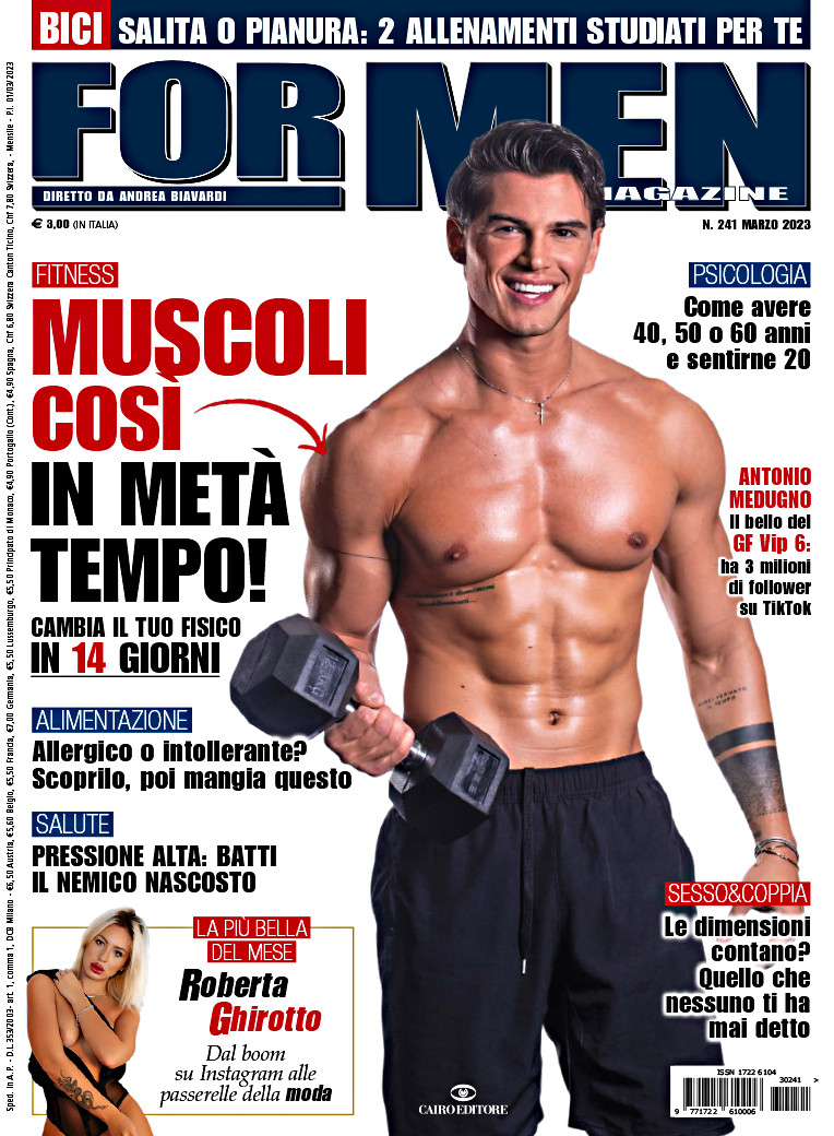 Antonio Medugno featured on the For Men Magazine cover from March 2023