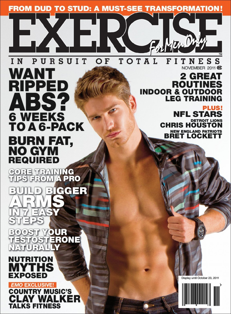 Hugh Feist featured on the Exercise For Men Only cover from October 2011